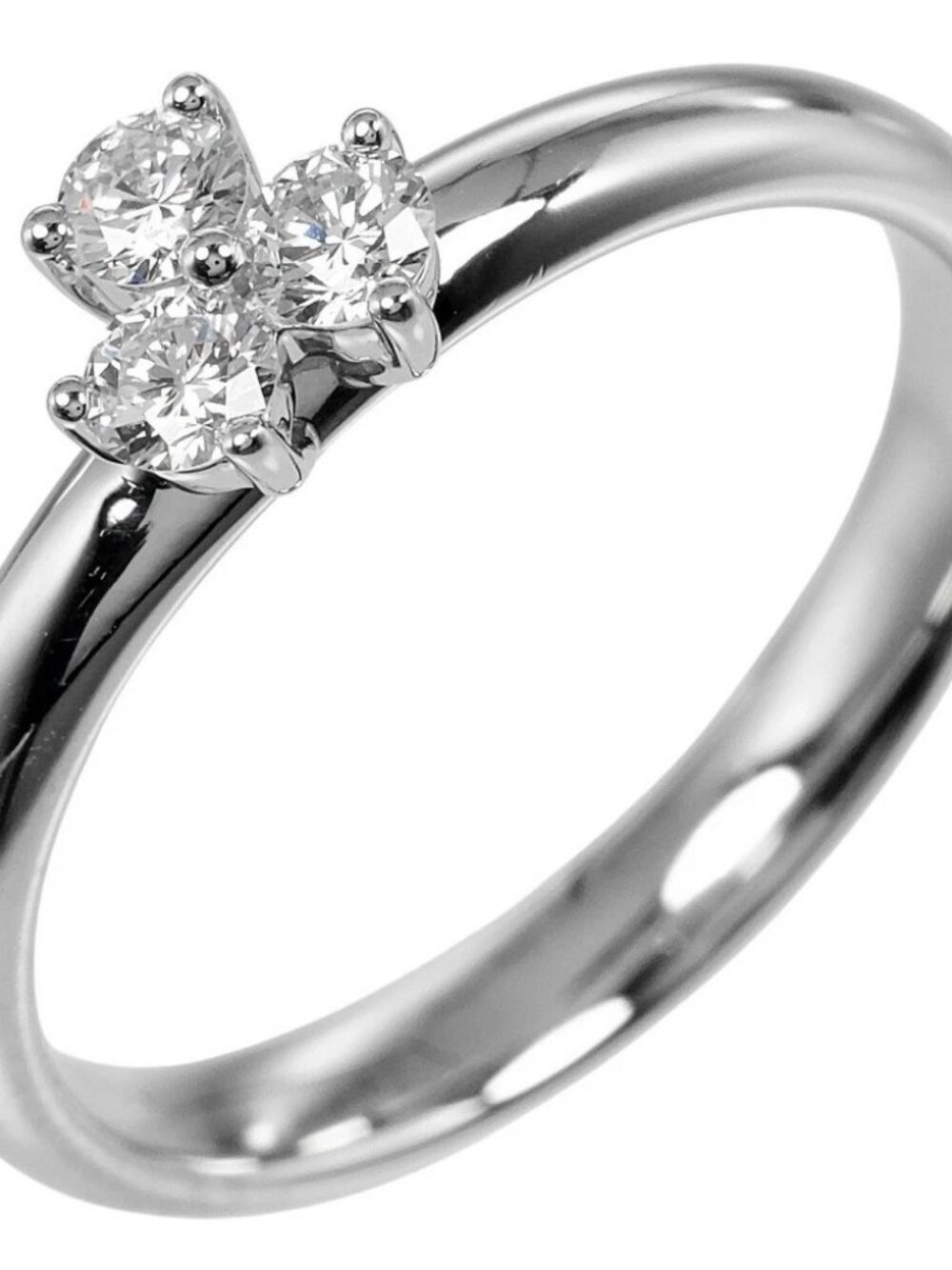 TIFFANY&Co. Aria Ring Pt950Platinum/diamond #4.5(US Size) 3.7g Women - Picture 1 of 9